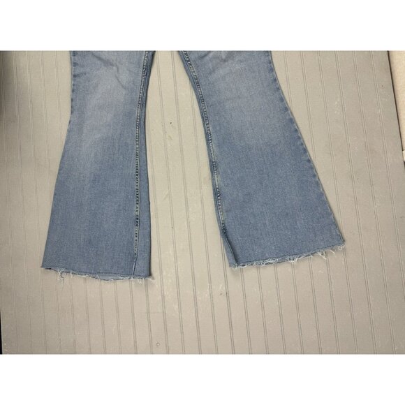 Lee Heritage Size 33x28.5 (Measured) Womens Jeans Flare Raw Hem Button F… - Picture 4 of 4